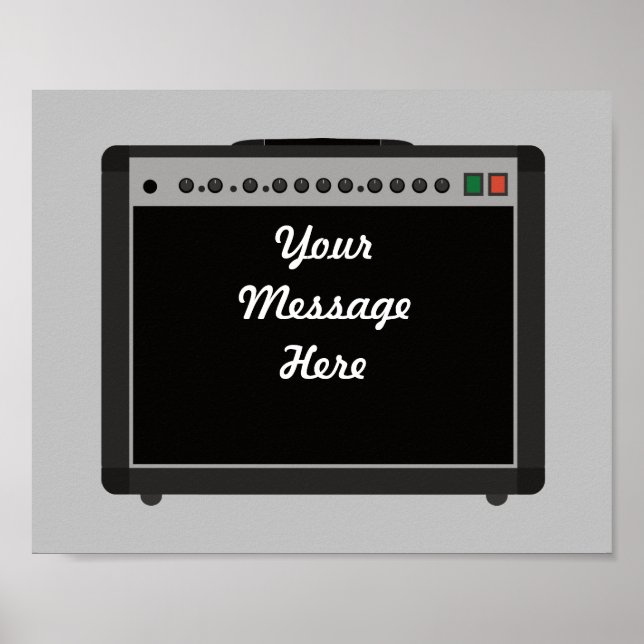Custom Gitarren Verstärker Rock and Roll Themed Poster (Vorne)