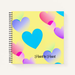 Custom Gliding Yellow "Heart to Heart" Journal Notizbuch