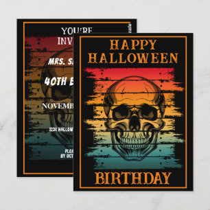 CUSTOM GLÜCKLICH GEBURTSTAG HALLOWEEN-PARTY FEIERU POSTKARTE