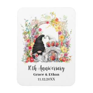 Custom Gnome Floral Arch 10. Hochzeitstag Magnet