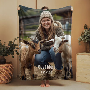 Custom Goat Lover Sherpa Blanket Ziege Mama Gesche Sherpadecke