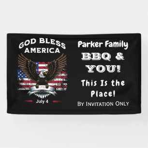 Custom God Bless America 4. Juli Banner