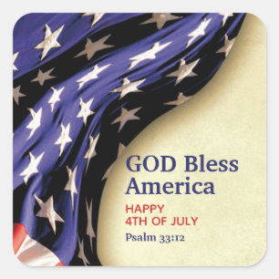 Custom GOD BLESS AMERICA Quadratischer Aufkleber