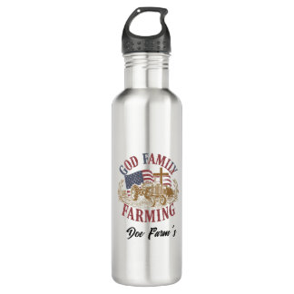 Custom “God Family Farming”  Edelstahlflasche
