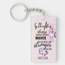 Custom GODAUGHTER Motivierend Zitat Rosa Einhorn Schlüsselanhänger