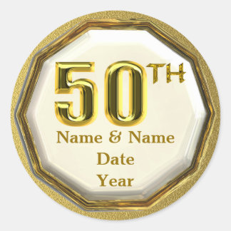 Custom Gold 50 Jahre alt oder Geburtstag Aufkleber