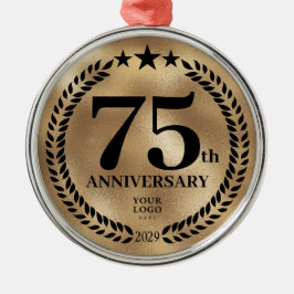 Custom Gold 75. Geschäftsjubiläum Weihnachten Ornament Aus Metall