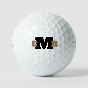 Custom Gold and Black Monogram Titleist VI  Golfball
