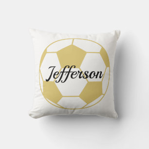 Custom Gold and White Fußball Kissen