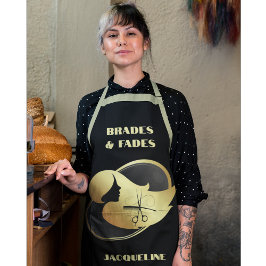 Custom Gold & Balck Hair Styling Schürze