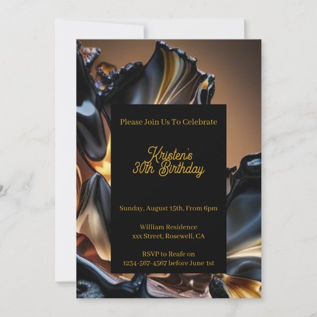 Custom Gold Birthday Einladung (Vorderseite)