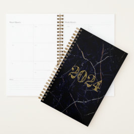 Custom Gold Black MARBLE Calendar Monthlly Planer