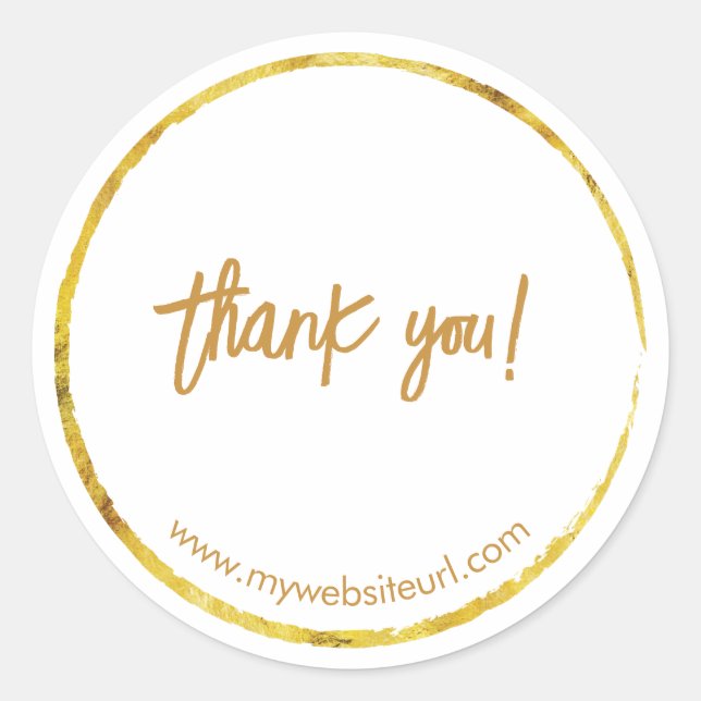 Custom Gold Business "Danke" Runder Aufkleber (Vorderseite)