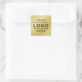 Custom Gold Business Logo Promo Quadratischer Aufkleber