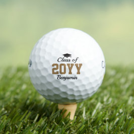 Custom Gold Class of 2026 Personalized Graduation Golfball