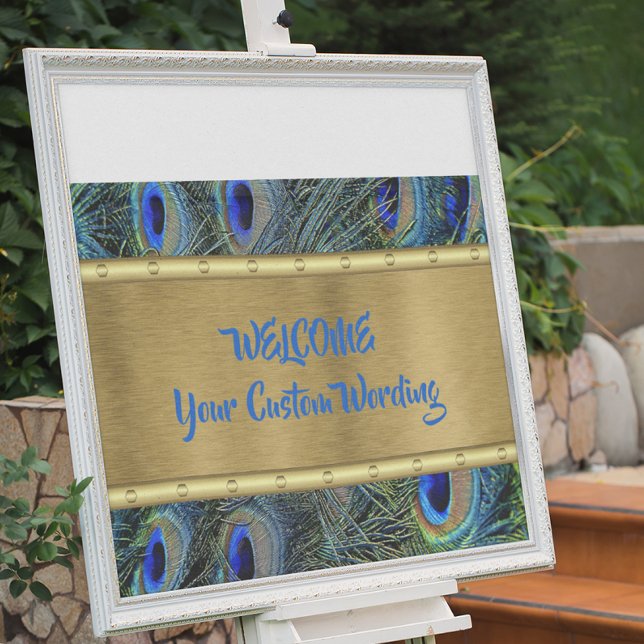 Custom Gold & Colorful Peacock Feathers Banner (Von Creator hochgeladen)