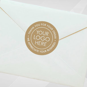 Custom Gold Dankeschön Aufkleber mit Logo