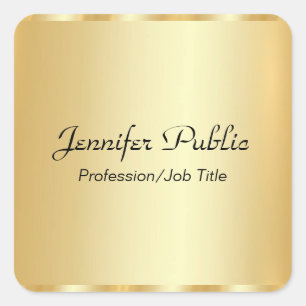 Custom Gold Elegante Script Glamour Template Quadratischer Aufkleber