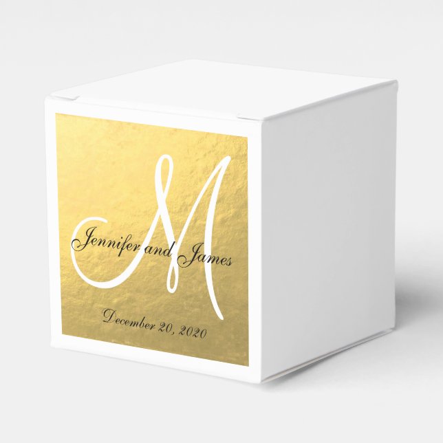 Custom Gold Foil farbige Monogram Fevor Box 2 Geschenkschachtel (Vorderseite)