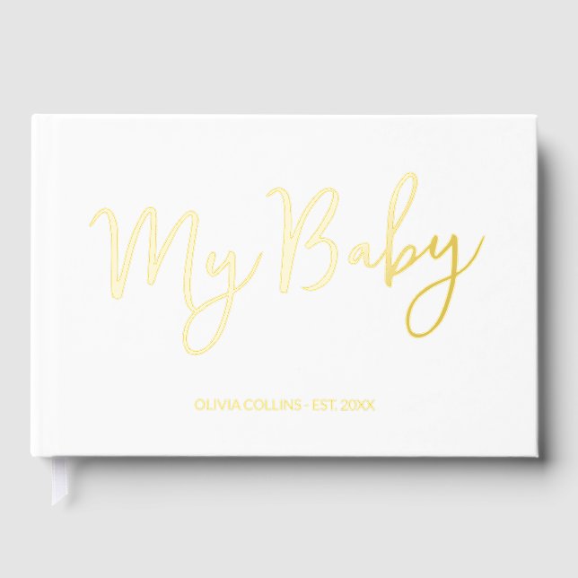 Custom Gold Foil My Baby Book Keepake für Mutter Gästebuch (Vorderseite)