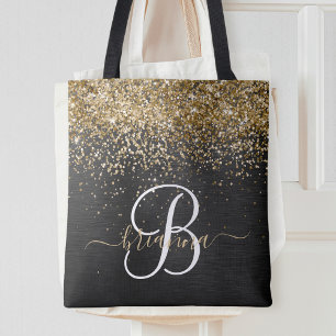 Custom Gold Glitzer Black Sparkgram Monogram