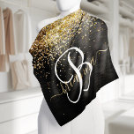 Custom Gold Glitzer Black Sparkgram Monogram Halstuch<br><div class="desc">Dieses trendige,  elegante Bandana-Design mit hübschem goldglänzenden Glitzer auf schwarz gebürstetem metallischem Hintergrund ist einfach zu personalisieren.</div>