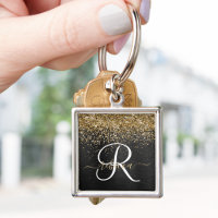 Custom Gold Glitzer Black Sparkgram Monogram