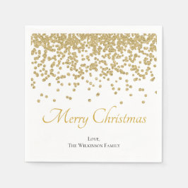 Custom Gold Glitzer Frohe Weihnachtszeitung Serviette