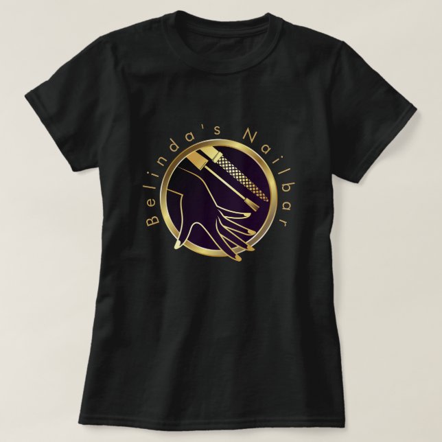 Custom Gold Hand und Nageltechniker T-Shirt (Design vorne)