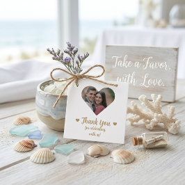 Custom Gold Heart Foto Gastgeschenk Hochzeit Geschenkanhänger