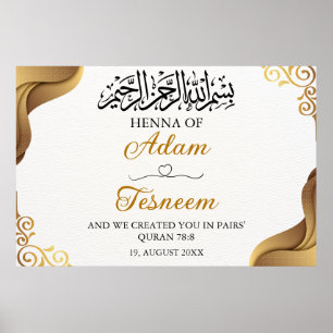 Custom Gold Islamic Henna Party Poster