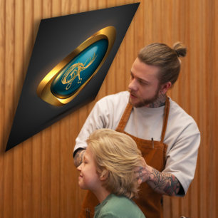 Custom Gold Logo Friseur Beruflich Quadratische Visitenkarte