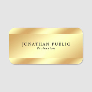 Custom Gold Look Elegante einfache moderne Vorlage Namensschild