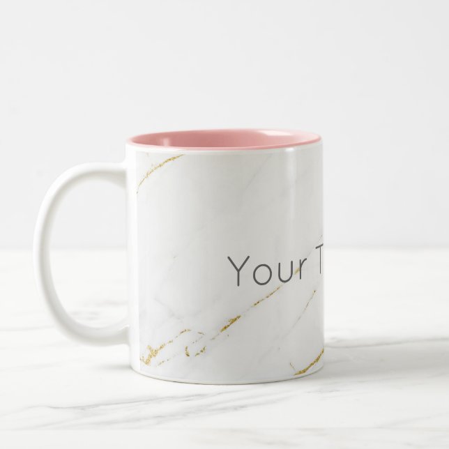 Custom Gold Marmor Tasse - Rosa (Links)