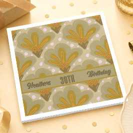 Custom Gold Meilenstein 30. Floral Geburtstag Napk Serviette