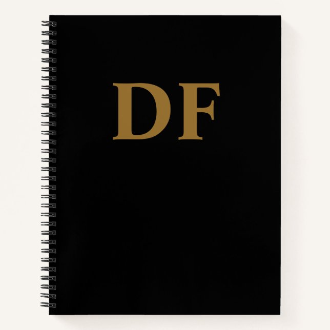 Custom Gold Mit Monogramm Notebook Notizbuch (Vorderseite)