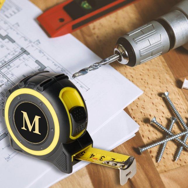 Custom Gold Monogram DIYers Carpenters Crafters Maßband (Custom Gold Monogram DIYers Carpenters Crafters Tape Measure)