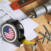 Custom Gold Monogram USA Flag Patriotic