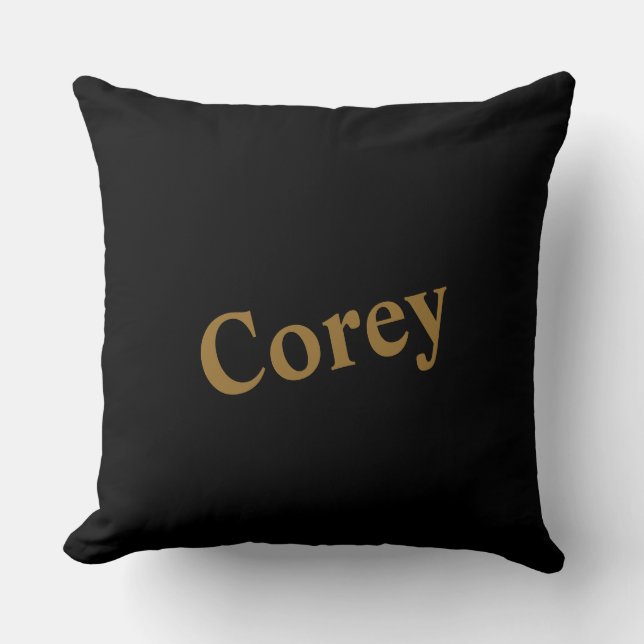 Custom Gold Name Throw Pillow Kissen (Vorderseite)