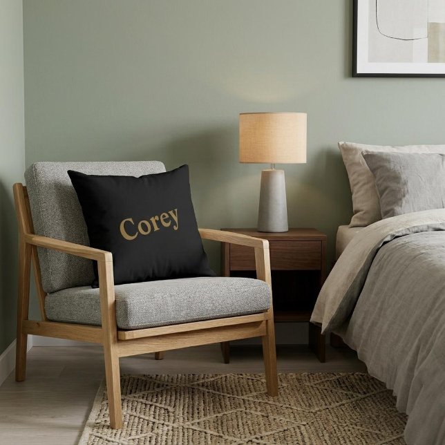 Custom Gold Name Throw Pillow Kissen (Von Creator hochgeladen)