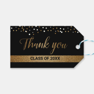 Custom Gold schwarz Danke Geschenkanhänger
