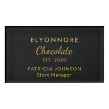 Custom Gold Script Minimal Chocolate Brand Staff