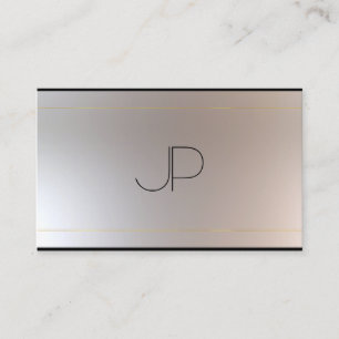 Custom Gold Silver Look Moderne Monogram Elegant Visitenkarte