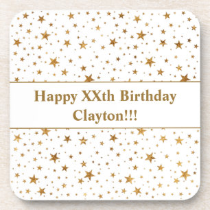 Custom Gold Stars mit Message Birthday Party Getränkeuntersetzer