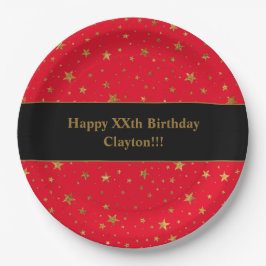 Custom Gold Stars mit Message Birthday Party Pappteller