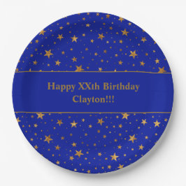 Custom Gold Stars mit Message Birthday Party Pappteller