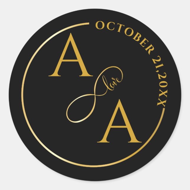 Custom gold Sticker for wedding infinity love (Vorderseite)