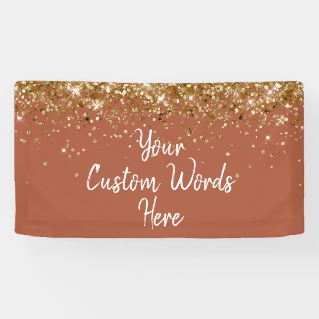 Custom Gold Terracotta Birthday Party Photo Booth Banner (Horizontal)
