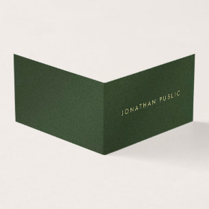 Custom Gold Text Elegant Green Luxury geklappt Visitenkarten