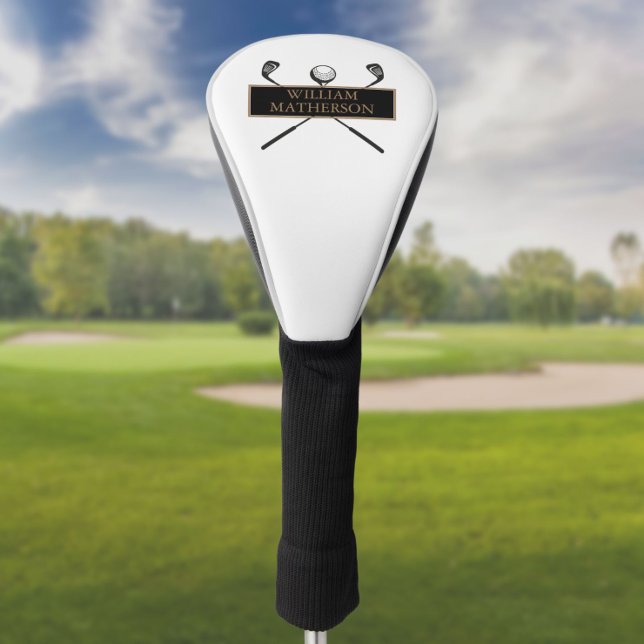Custom Gold und Black Elegante Moderne Golf Headcover (Von Creator hochgeladen)